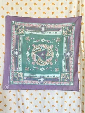 Vintage Wamcraft Southwestern Bandana Scarf USA Made 22 Inch